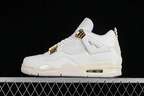 All categories Air Jordan Jordan series basketball shoes Air Jordan 4 C version Air Jordan 4 Retro "Metallic Gold" AJ4 Joe 4 meters white gold AQ9129-170